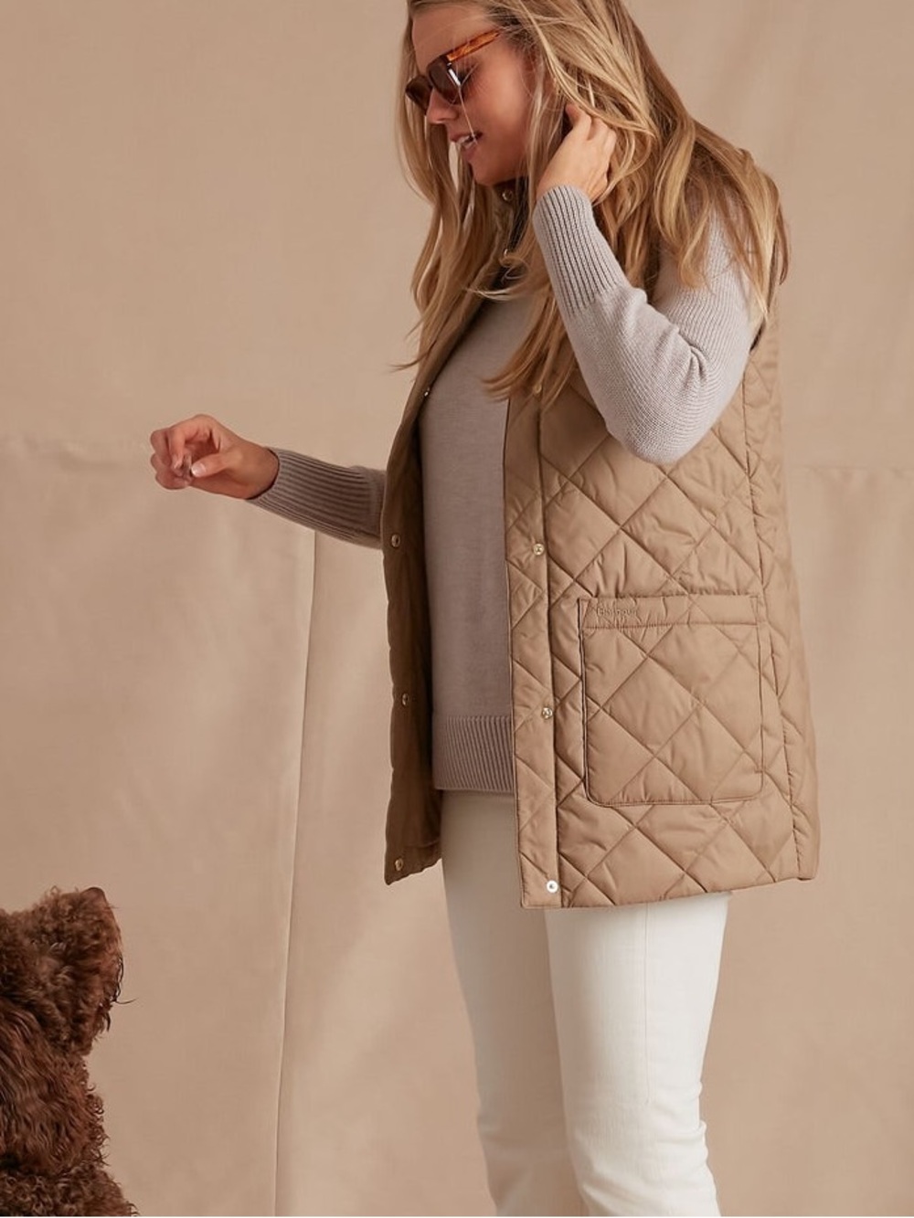 Barbour Rosewood Cosmia Liner Quilted Long Vest 2X